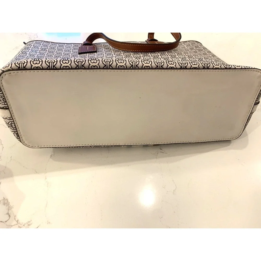 Tory Burch Gemini ‎ Chain Link Tote Bag Leather Women's Authentic
